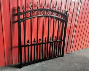Chine fournisseur Offre Spéciale portes piétonnes décoratives à balançoire simple en fer forgé de 4 pieds de large