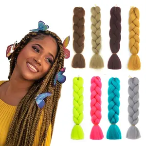 Qsy Afro Sản Phẩm Tóc Tổng Hợp Tóc Jumbo Bện Ombre Màu Jumbo Bện Tóc Cho Crochet Bím Tóc Xoắn