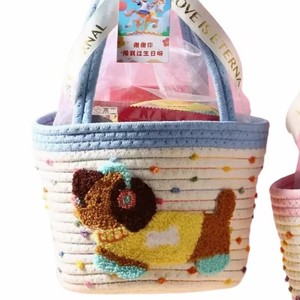 Woven Baskets Candy Box Accessories Handmade Round Storage Baskets For Birthday Gift Kids Party Favor 1-3L Capacity - Product Image 5