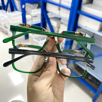 Monture de lunettes optiques carrées en acétate à motif uni, unisexe, tendance, verres en verre, monture complète, marque OEM, vente chaude