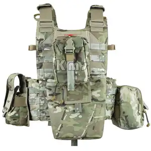 KMS Custom 500D Nylon Outdoor Molle Security Guard Protective Equipment Chaleco Tactico Camo Tactical Plate Carrier Vest