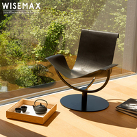 WISEMAX FURNITURE Chaise longue inclinable à lévitation créative nordique Meubles de salon Chaise de loisirs en cuir à base de métal pour la maison