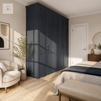 Armoire sur mesure XINGRUO Elite bleu marine, meubles de chambre pour hôtel, villa, appartement, design 3D, qualité ENF.