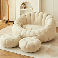 Fauteuil de sol Tenghang en forme de fleur, en tissu Teddy, pouf moelleux pour salon, chambre, balcon, tatami