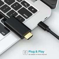 Cable USB-C a HDMI 4K30Hz al por mayor de fábrica, blindado con lámina chapada en oro de alta velocidad para laptop, TV, HDTV, proyector, MacBook