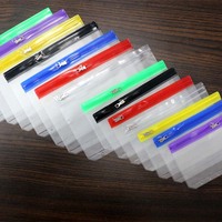 Transparent givré PVC 3 anneaux A5 A6 pochette à crayons remplissage enveloppe pochette sac classeur poches d'argent dossiers avec fermeture à glissière en métal multicolore