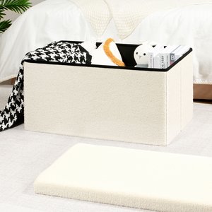 Meilleure Vente : Pouf de <span class=keywords><strong>Rangement</strong></span> Pliable Moderne en Polaire Douce Renforcée, <span class=keywords><strong>Banc</strong></span> Organisateur en Flanelle pour la Maison, Idéal pour les <span class=keywords><strong>Chaussures</strong></span> - Product Image 4