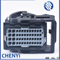 Codificación gris 48 Pin way Molex CMC y CMX Sellado Híbrido Modular Cableado Enchufe Salida de cable izquierdo Conector negro 64320-1318