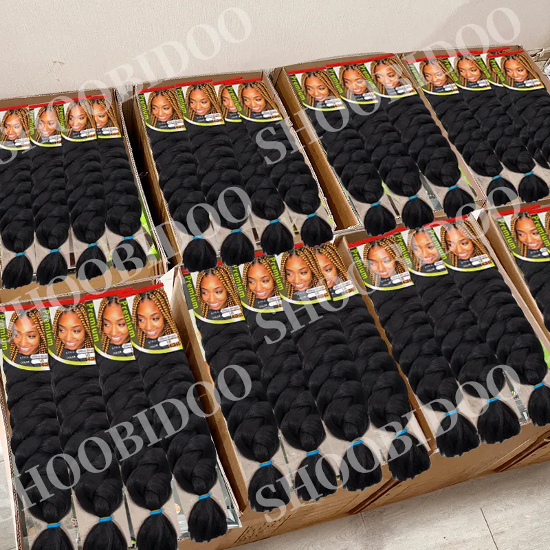 Pabrik Murah Grosir Ombre Rambut Kepang Sintetis dan Rambut Kepang Jumbo untuk Kotak Crochet Sintetis Afrika Kepang