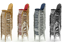 Chaise d'événement empilable colorée, robuste, en tissu rembourré, avec structure métallique, pour réceptions, mariages, banquets, hôtels et centres commerciaux