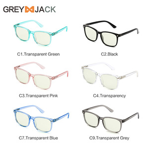 Gafas grises Jack anti luz azul, unisex, montura retro TR90, protección UV, opciones de color transparente, verano 2021 - Product Image 3