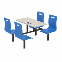 Ensemble table et chaises de salle à manger en acier moderne pour 4 personnes, mobilier commercial pour restaurant, centre commercial, école, hôtel, banquet