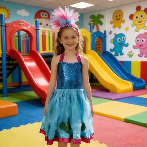 Vestido <span class=keywords><strong>de</strong></span> Tirantes para Niños <span class=keywords><strong>de</strong></span> la Película y la Serie <span class=keywords><strong>de</strong></span> Televisión <span class=keywords><strong>Trolls</strong></span>, Diseño <span class=keywords><strong>de</strong></span> Lentejuelas, Disfraz <span class=keywords><strong>de</strong></span> Cosplay Infantil, Vestido <span class=keywords><strong>de</strong></span> Fiesta Elegante - Product Image 3