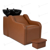 Ensemble de fauteuil de barbier de luxe avec bac à shampoing électrique réglable pour salon de coiffure