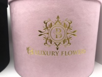 Boîte à chapeau ronde en velours, emballage cadeau de fleurs de luxe sur mesure, prix de gros de fabrication chinoise, boîte cadeau de fleurs en papier