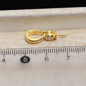 Pendentif à boucle en argent S925, accessoires de bijouterie universels à faire soi-même, avec plateau vide JG5204 - Product Image 4