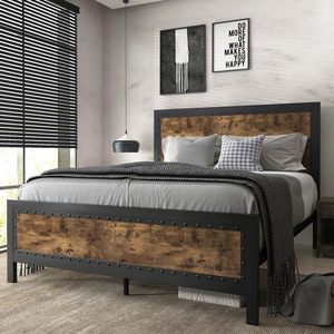 Lit en fer forgé du fabricant, lit double simple et moderne, structure en acier renforcé et en bois, grand lit avec tiroirs - Product Image 1