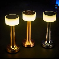 Lampe de table rétro 3 couleurs, lampe de bureau tactile décorative, veilleuse rechargeable à capteur pour chambre à coucher