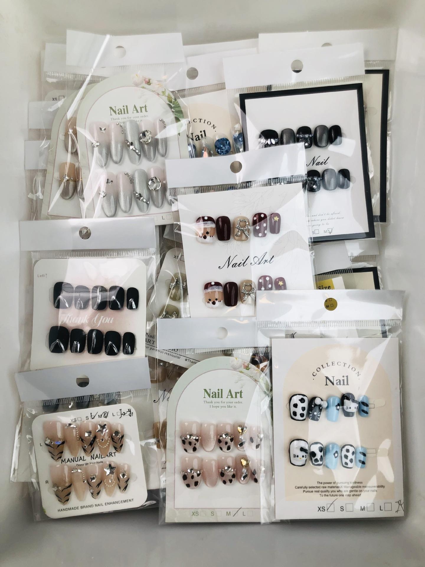 Wholesale 10pcs Handmade French Press on Nails Luxury Reusable Custom Design with Free Samples and Private Label Packaging