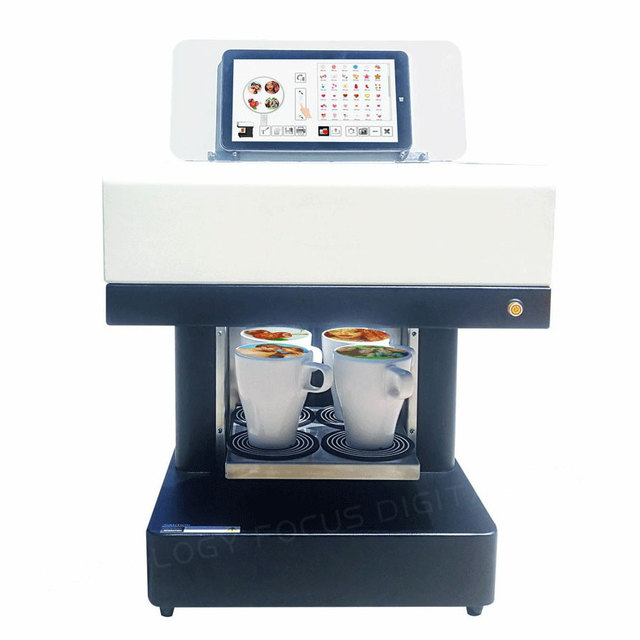 Creative Automatic Food Printer Inkjet Edible Ink Tube & Bill Card Printer for Coffee Macaron Cake Bread Design Art