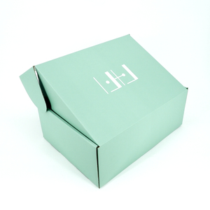 Boîte cadeau en carton ondulé vert avec logo personnalisé, boîte pliante, écologique, résistante à la pression, boîte d'expédition, emballage - Product Image 4