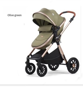 Foldable Doll Stroller For Kids - Lightweight Olive Green Toy Stroller For 18" Dolls & Stuffed Animals