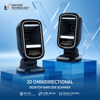 Lecteur de codes-barres filaire Xincode 1D 2D pour ordinateur de bureau, scanners de codes-barres USB pour la vente en entrepôt et en supermarché, lecture de codes QR