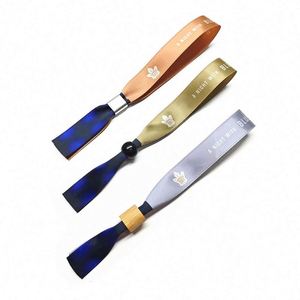 Bracelets en tissu polyester tissé personnalisés à logo, colorés, en gros, pour fêtes et événements - Product Image 2