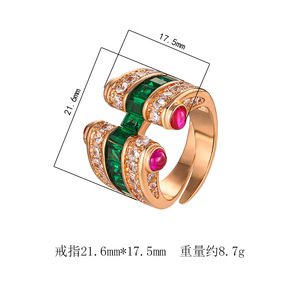 แหวนทองชุบบางประดับเพชรซิคอนหลากสีสัน ดีไซน์หรูหรา เป็นมิตรต่อสิ่งแวดล้อม ทำจากทองแดงเคลือบทองคำขาว กันน้ำ เหมาะสำหรับผู้หญิง สีโรสโกลด์ - Product Image 2