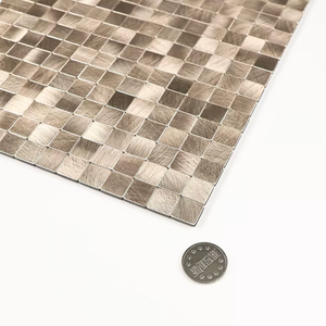 Petites mosaïques murales carrées en métal, autocollants muraux de 4 mm d'épaisseur, panneau mural intérieur imperméable en aluminium-plastique - Product Image 5