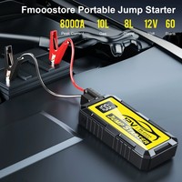 8000mAh Car Jump Starter with Tire Inflator Portable Air Compressor 12V Smart Clamp All-in-One Machine for Emergency