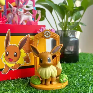 Grosir mainan Kawaii PVC Pokemon Fighting kualitas tinggi aksi & Mainan 9 buah/Set 10cm kotak buta figur anime Eevee untuk hadiah