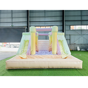 Phổ biến nhất màu trắng thương mại lớp trả lại nhà đôi trượt lâu đài bouncy để mua - Product Image 4