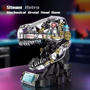 EPT 916 pièces Kit de construction Crâne de T-Rex mécanique avec moteur, lumière, son et brume, Modèle de dinosaure Steampunk à monter pour adolescents et adultes - Product Image 4