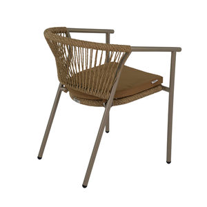 Silla Moderna de Mimbre Sintético para Exteriores APOLLO, con Marco de Acero Ergonómico y Recubrimiento en Polvo, para Parques, Hoteles, Jardines y Patios - Product Image 3