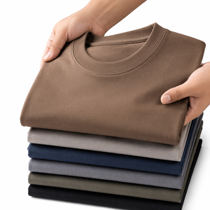 T-<span class=keywords><strong>shirt</strong></span> en coton 100% de 320 g/m², coupe ample, blanc, pour homme, impression de logo personnalisée, OEM, vente en gros, col rond - Product Image 1