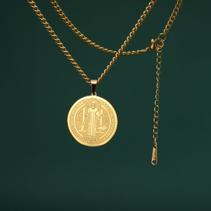 Dawapara Saint Benoît Sceau Collier Jésus Croix Religieux Amulette Pour Force Paix Prière De L'<span class=keywords><strong>exorcisme</strong></span> Bijoux En Acier Inoxydable - Product Image 4