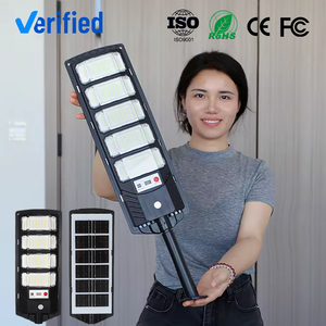 Lampione Solare con Telecomando, <span class=keywords><strong>Luci</strong></span> <span class=keywords><strong>Solari</strong></span> da Esterno IP68 Impermeabili 300W 500W, Sensore di Movimento, Lampione Stradale LED Solare Tutto in Uno - Product Image 1