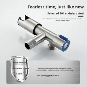 Bidé Moderno de Acero Inoxidable con Válvula Angular de Doble Control, Rociador con Una Entrada y Dos Salidas, Amplificador de Presión, Montado en la Pared para <span class=keywords><strong>Inodoro</strong></span> - Product Image 4