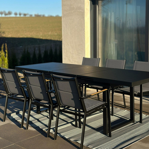 Set Tavolo e Sedie da Giardino per Esterni, Tavolo da Pranzo e Sedie con Struttura in Alluminio per Patio e Soggiorno - Product Image 4