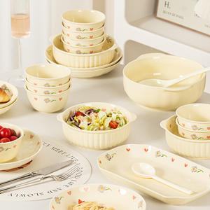 Juego de <span class=keywords><strong>Vajilla</strong></span> de Cerámica Estilo Crema, Platos y Tazones de Porcelana en Tonos Suaves para una Cena Acogedora en Casa, <span class=keywords><strong>Vajilla</strong></span> Moderna y Minimalista - Product Image 3