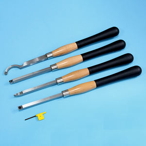 DIY and Industrial Grade Rubber-Coated Disposable Wood Lathe Tool Round <strong>Handle</strong> Carving <strong>Chisel</strong> <strong>with</strong> V-Shaped Tip Square Shank - Product Image 4