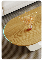 Table basse moderne pour petit salon avec fonction de rangement, design en panneaux de bois, pour la maison, l'hôtel et l'appartement
