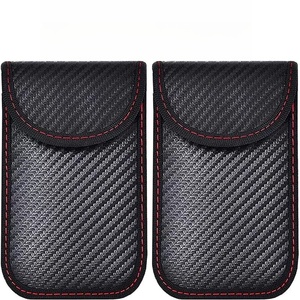 Modellen draagbare Faraday anti-diefstal beschermende RFID-afschermende sleutelhanger van waterdicht carbon fiber PU leer - Product Image 3