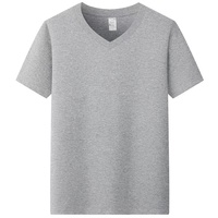 T-shirt à col en V 100% coton personnalisé des fabricants pour hommes 210G 3XL T-shirt blanc à épaules tombantes et à coupe ample