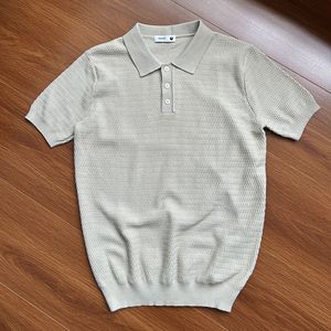 Polo de Manga Corta con Textura Jacquard Estilo BC, Camiseta Informal para Oficina, Unisex, Lote Pequeño Personalizado, Nueva Colección de Verano - Product Image 3