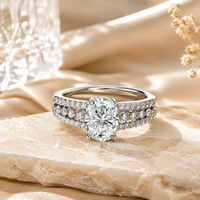 Bague de mariage personnalisée en argent sterling 925 avec moissanite, pierre centrale taille coussin, double rangée pavée, bijou de luxe élégant