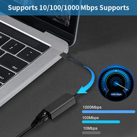 Adaptador Mindpure USB 3.0 a RJ45 Gigabit Ethernet RTL8153, Tarjeta de Red LAN de 1000Mbps para MacBook, PC, Laptop, Nintendo Switch, TV Box