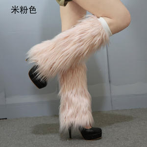 Calentadores de piernas peludos con luz <span class=keywords><strong>Led</strong></span>, medias de baile, botas largas <span class=keywords><strong>LED</strong></span> esponjosas, cubierta Sexy, disfraz de Carnaval, accesorios Rave para mujer - Product Image 4