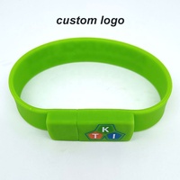 Gelang USB Flash Drive dengan Logo Custom, Ramah Lingkungan, dari Silikon, untuk Hadiah Promosi